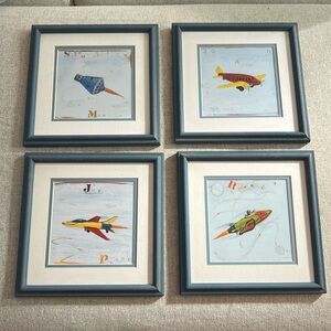 Vintage Framed Aviator Artwork